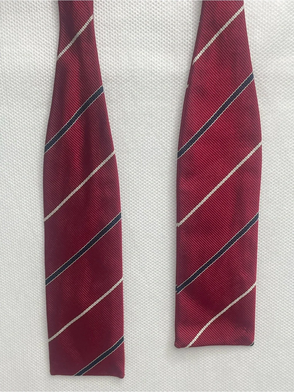 VTG Brooks Brothers Square Silk Bow Tie Repp Stripe Red White Blue USA Preppy